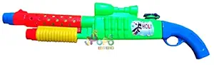 PoPo Toys Holi High-Pressure Pull & Pump Shotgun Pichkari (BLUE) |With Free Balloons & Gulal| Assorted Colour | Best Festival Gift For Kids