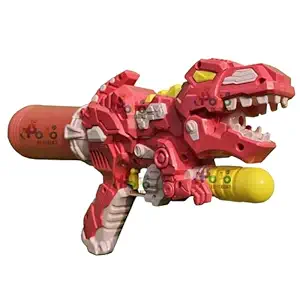 PoPo Toys Holi Dinosaur Pull-n-Pump Pressure Pichkari | Ultimate Power Pressure | PINK | with Free Holi Balloons