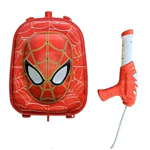 PoPo Toys Holi Pressure Pichkari with SPIDERMAN RED Bag Tank- 5 LTR, with Free Balloons, Gulal and Surprise Holi Gift | RED