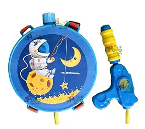 PoPo Toys Holi Pressure Pichkari with ASTRONAUT Bag Tank- 2.5 LTR, with Free Balloons, Gulal and Surprise Holi Gift | Multicolor