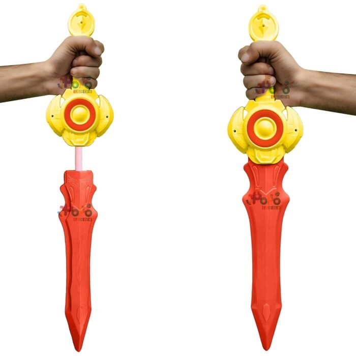 PoPo Toys Holi Pipe Pichkari - DARLING HOLI TALVAAR BAHUBALI| RED/ORANGE | With Free Balloons | Best Festival Gift For Kids - Image 4