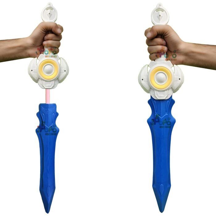 PoPo Toys Holi Pipe Pichkari - DARLING HOLI TALVAAR BAHUBALI| BLUE/NEON | With Free Balloons | Best Festival Gift For Kids - Image 4