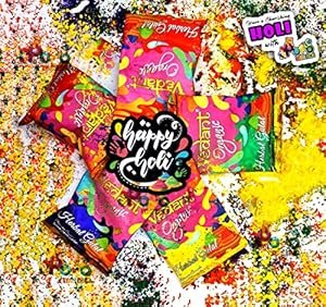 Popo Toys Holi Herbal Gulal | 100% Organic |5 Pcs (100gm X 5), Multicolor | Aromatic Natural Gulal | Made in India | Holi Ke Rang