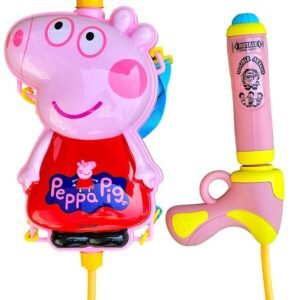 PoPo Toys Holi Pressure Pichkari with Peppa Pig Bag Tank- 3 LTR, with Free Balloons, Gulal and Surprise Holi Gift | PINK
