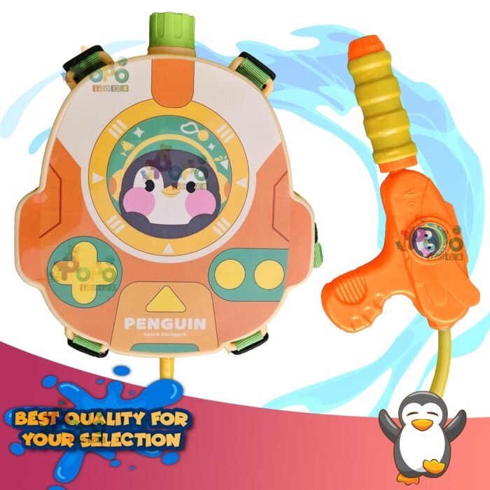 PoPo Toys Holi Pressure Pichkari with PENGUIN Bag Tank- 2.5 LTR, with Free Balloons, Gulal and Surprise Holi Gift | Multicolor - Image 6