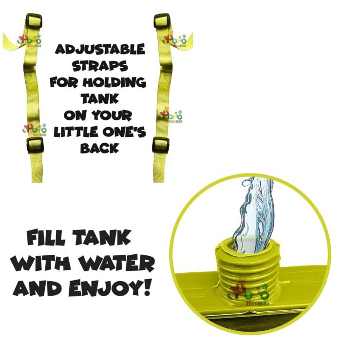 PoPo Toys Holi Pressure Pichkari with SMALL DINOSAUR Bag Tank- 2.5 LTR, with Free Balloons, Gulal and Surprise Holi Gift | Multicolor - Image 5
