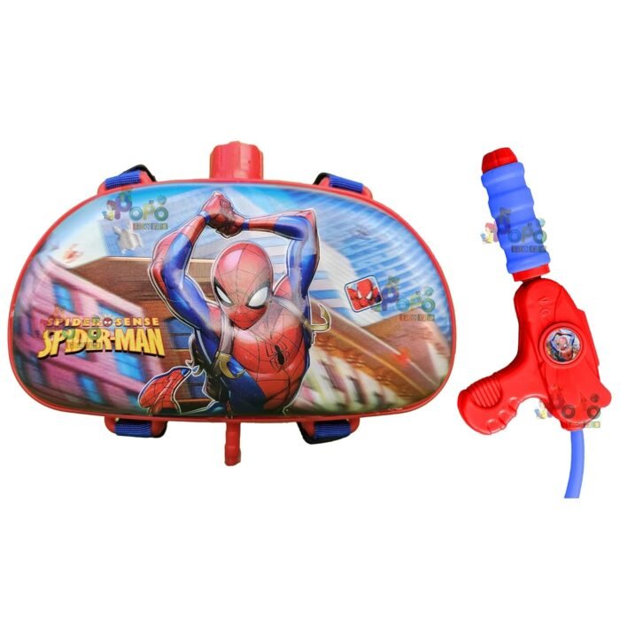 PoPo Toys Holi Pressure Pichkari with  SPIDERMAN PENCIL BOX  Character Bag Tank- 2.5 LTR, with Free Balloons, Gulal and Surprise Holi Gift | Multicolor - Image 2
