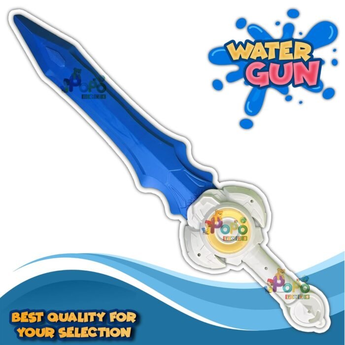 PoPo Toys Holi Pipe Pichkari - DARLING HOLI TALVAAR BAHUBALI| BLUE/NEON | With Free Balloons | Best Festival Gift For Kids - Image 3