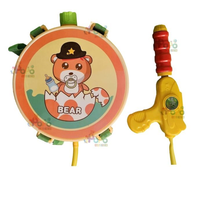 PoPo Toys Holi Pressure Pichkari with BEAR Bag Tank- 2.5 LTR, with Free Balloons, Gulal and Surprise Holi Gift | Multicolor - Image 2