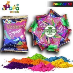 Popo Toys Holi Herbal Gulal - 100% Organic, 10 Pcs (100gm X 10), multicolor