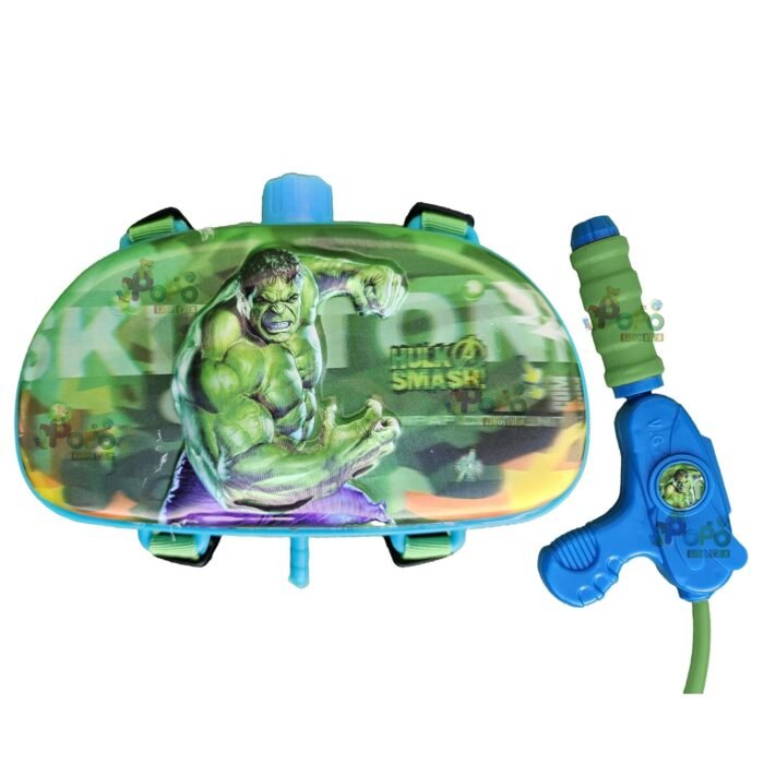 PoPo Toys Holi Pressure Pichkari with  HULK PENCIL BOX  Character Bag Tank- 2.5 LTR, with Free Balloons, Gulal and Surprise Holi Gift | Multicolor - Image 2