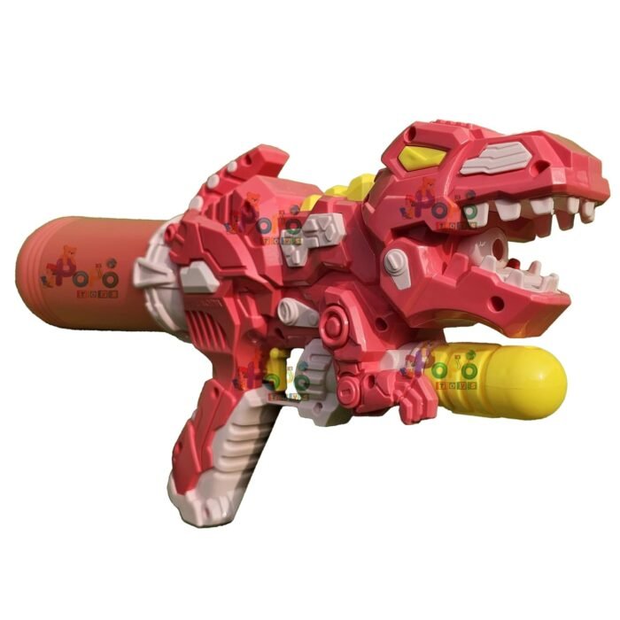 PoPo Toys Holi Dinosaur Pull-n-Pump Pressure Pichkari | Ultimate Power Pressure | PINK | with Free Holi Balloons