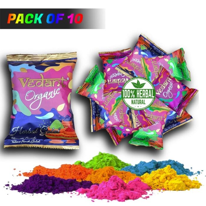 Popo Toys Holi Herbal Gulal - 100% Organic, 10 Pcs (100gm X 10), multicolor - Image 3