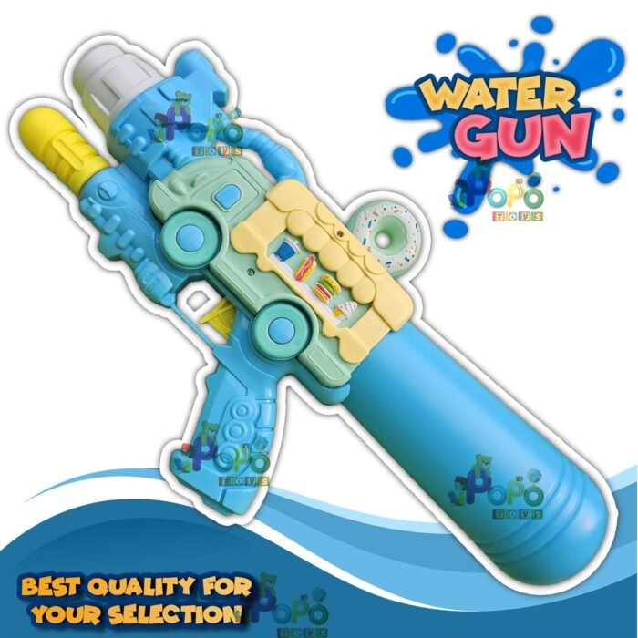 PoPo Toys Holi PICNIC BUS Pull-n-Pump Pressure Pichkari | Ultimate Power Pressure | BLUE | with Free Holi Balloons - Image 6