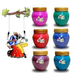 Popo Toys Holi Herbal Matki Gulal - 100% Organic, Pack of 6, multicolor