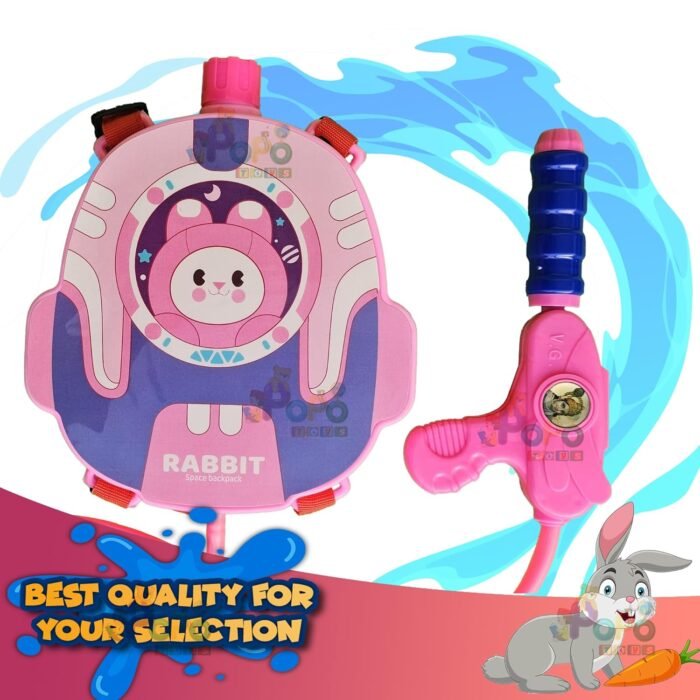 PoPo Toys Holi Pressure Pichkari with RABIT Bag Tank- 2.5 LTR, with Free Balloons, Gulal and Surprise Holi Gift | Multicolor - Image 6