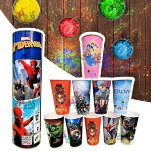 PoPo Toys Holi Magic Glass | Spiderman | Includes 10 Pc Magic Color Glass | All Different Characters | Covert Normal Water into Food Grade Colourful Water in Second